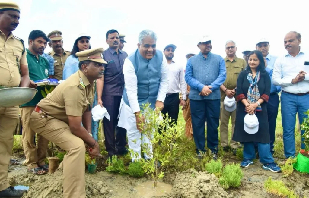 MISHTI Scheme: Bhupender Yadav Leads Mangrove Plantation Drive in Chengalpattu, Tamil Nadu