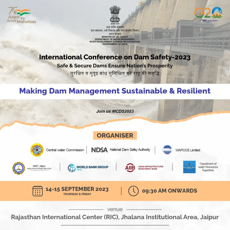 Vice President to Inaugurate Int’l Conf. on Dam Safety at Jaipur on 14th September, 2023