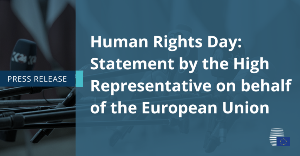 Human Rights Day: Statement by the High Representative on behalf of the European Union