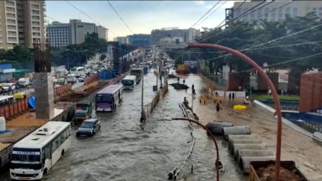Bengaluru Reels Under Record Rainfall; Roads Turn into Rivers, One Death Reported